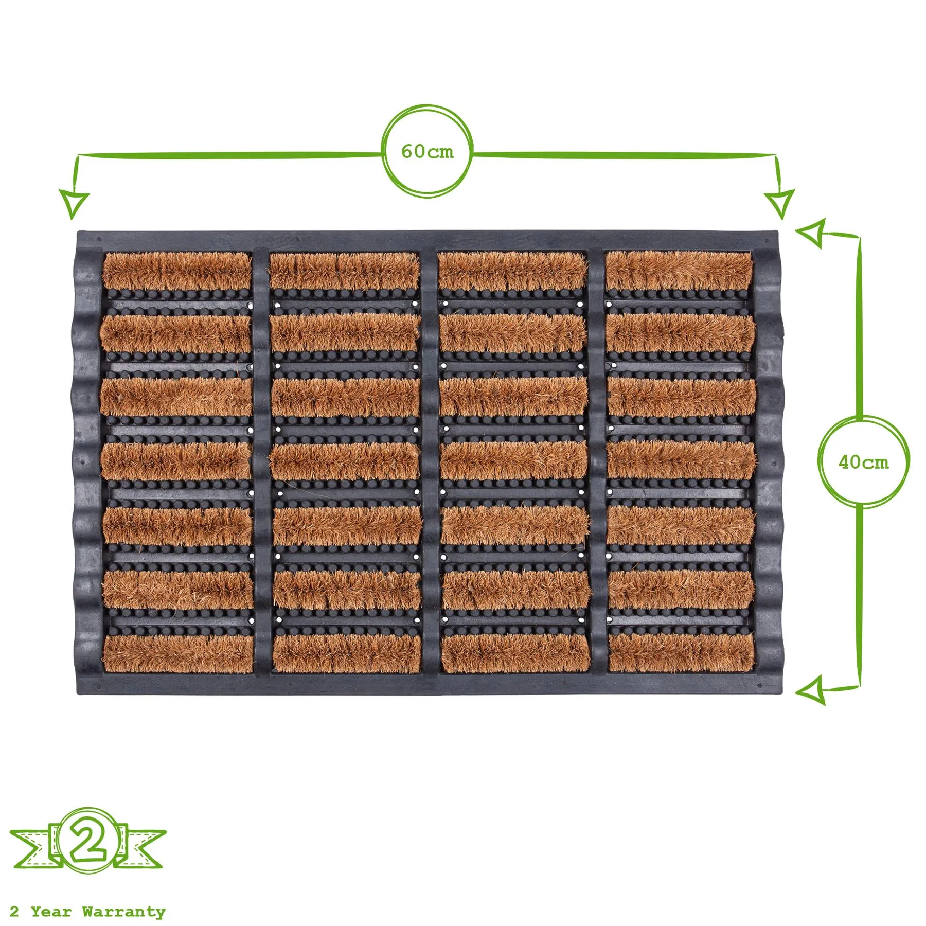 60cm x 40cm Heavy Duty Scraper Door Mat - By Nicola Spring