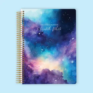 6x9 Fitness Planner - Space Galaxy Blue Purple
