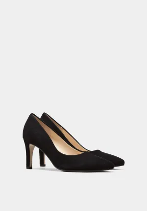 91.380 Suede Court Shoes Black Suede