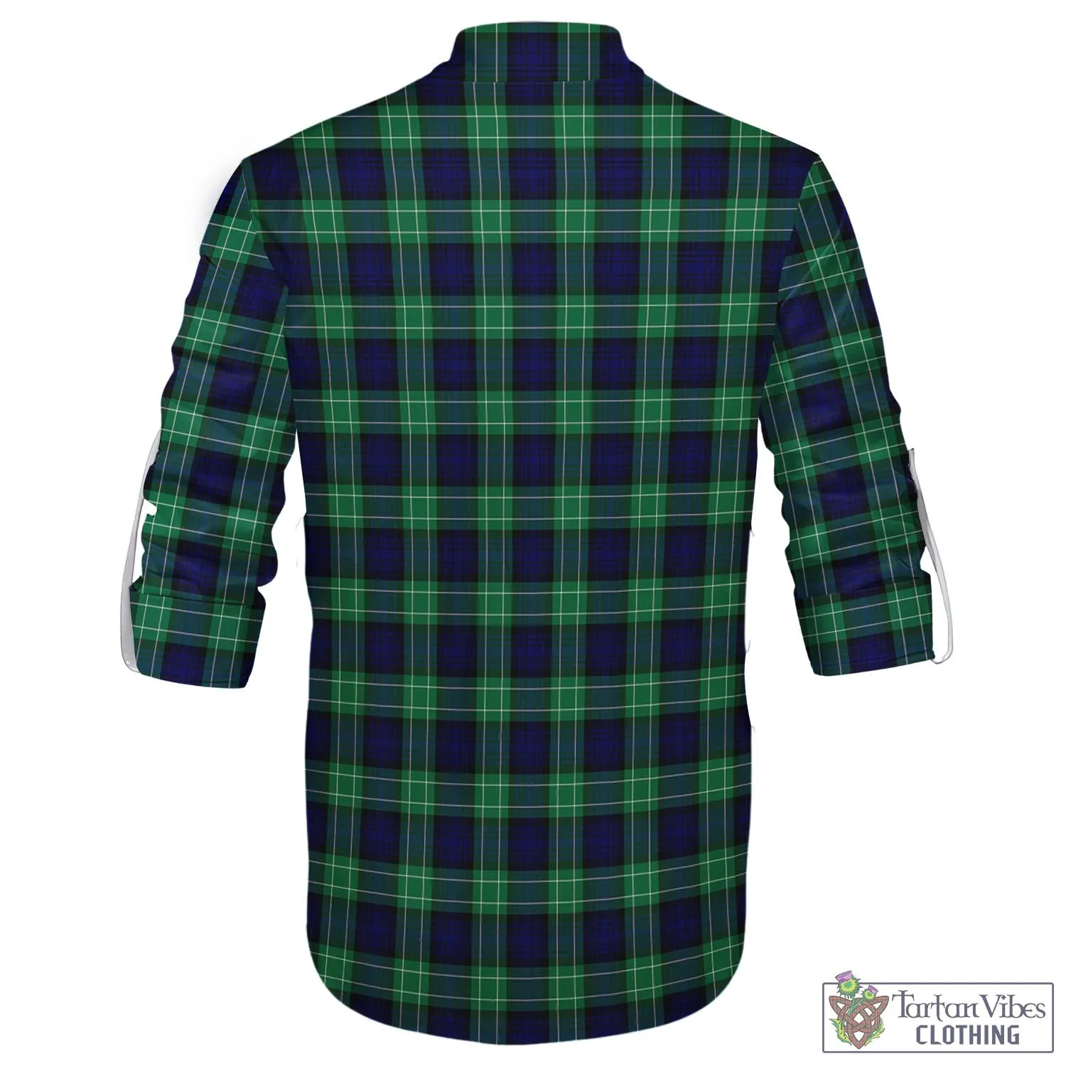 Abercrombie Tartan Men's Scottish Traditional Jacobite Ghillie Kilt Shirt with Family Crest
