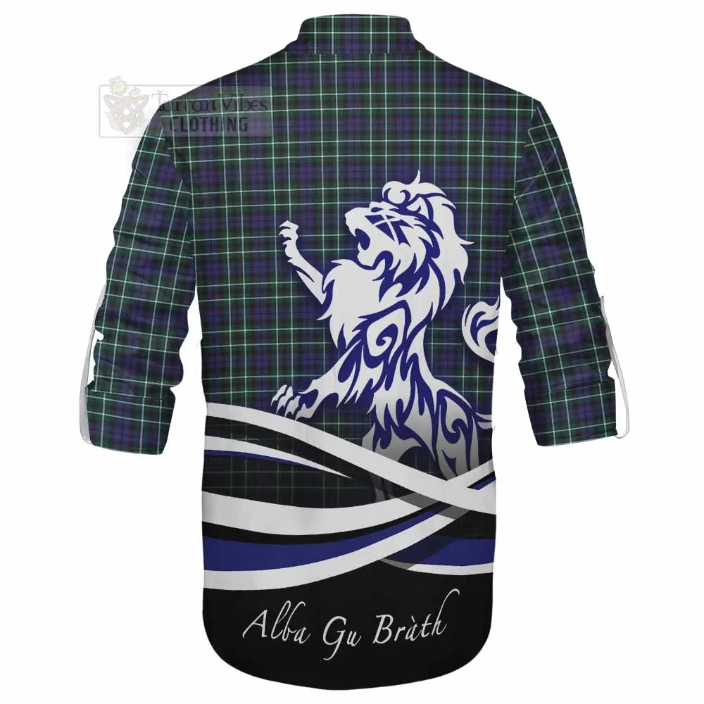 Allardice Tartan Ghillie Kilt Shirt with Alba Gu Brath Regal Lion Emblem