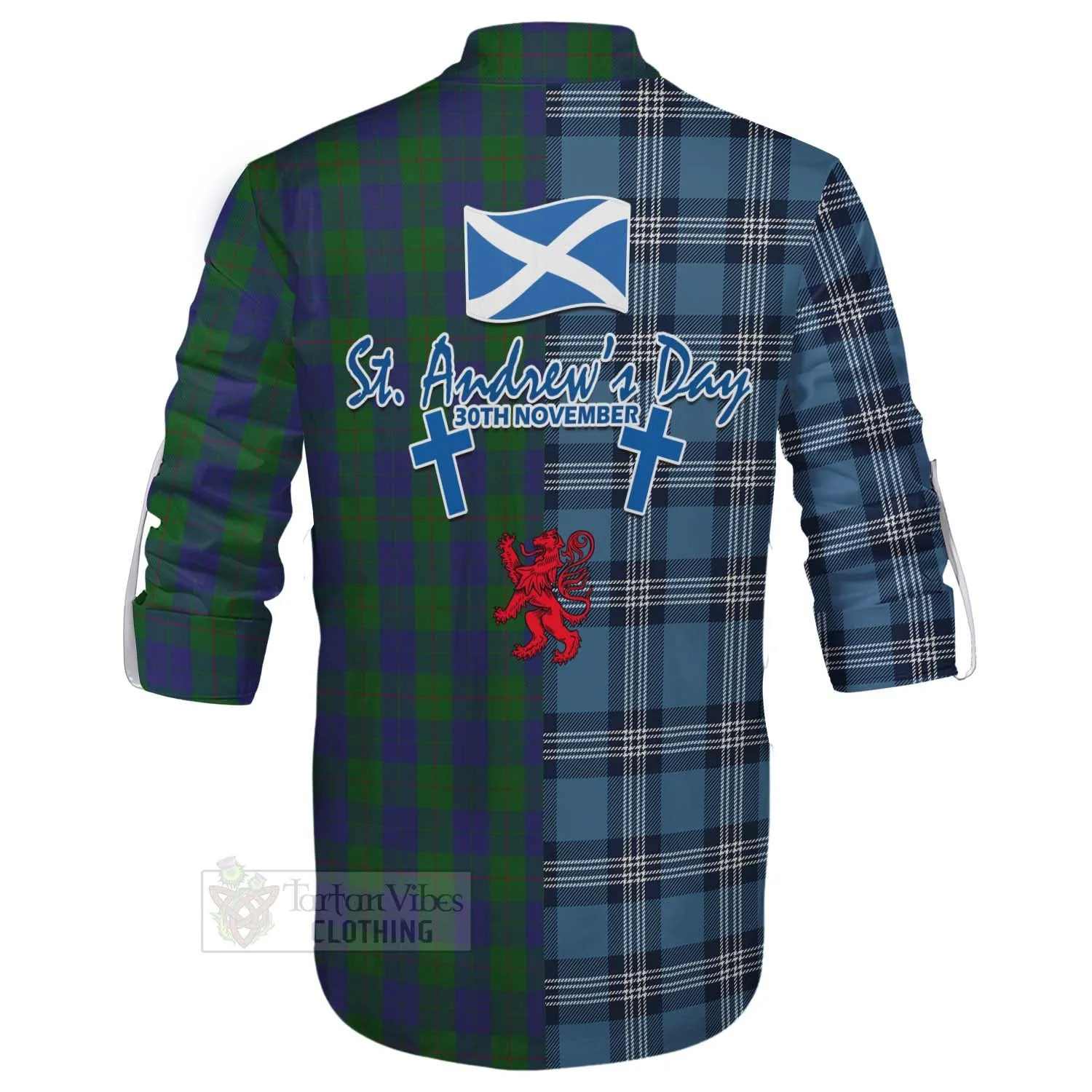 Barclay Tartan Ghillie Kilt Shirt Happy St. Andrew's Day Half Tartan Style