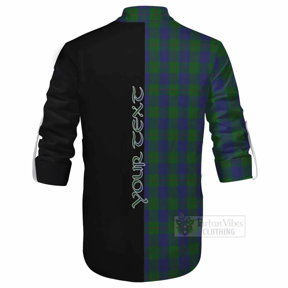 Barclay Tartan Ghillie Kilt Shirt with Family Crest and Half Of Me Style