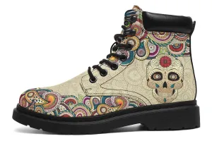 Beige Mandala And Skull