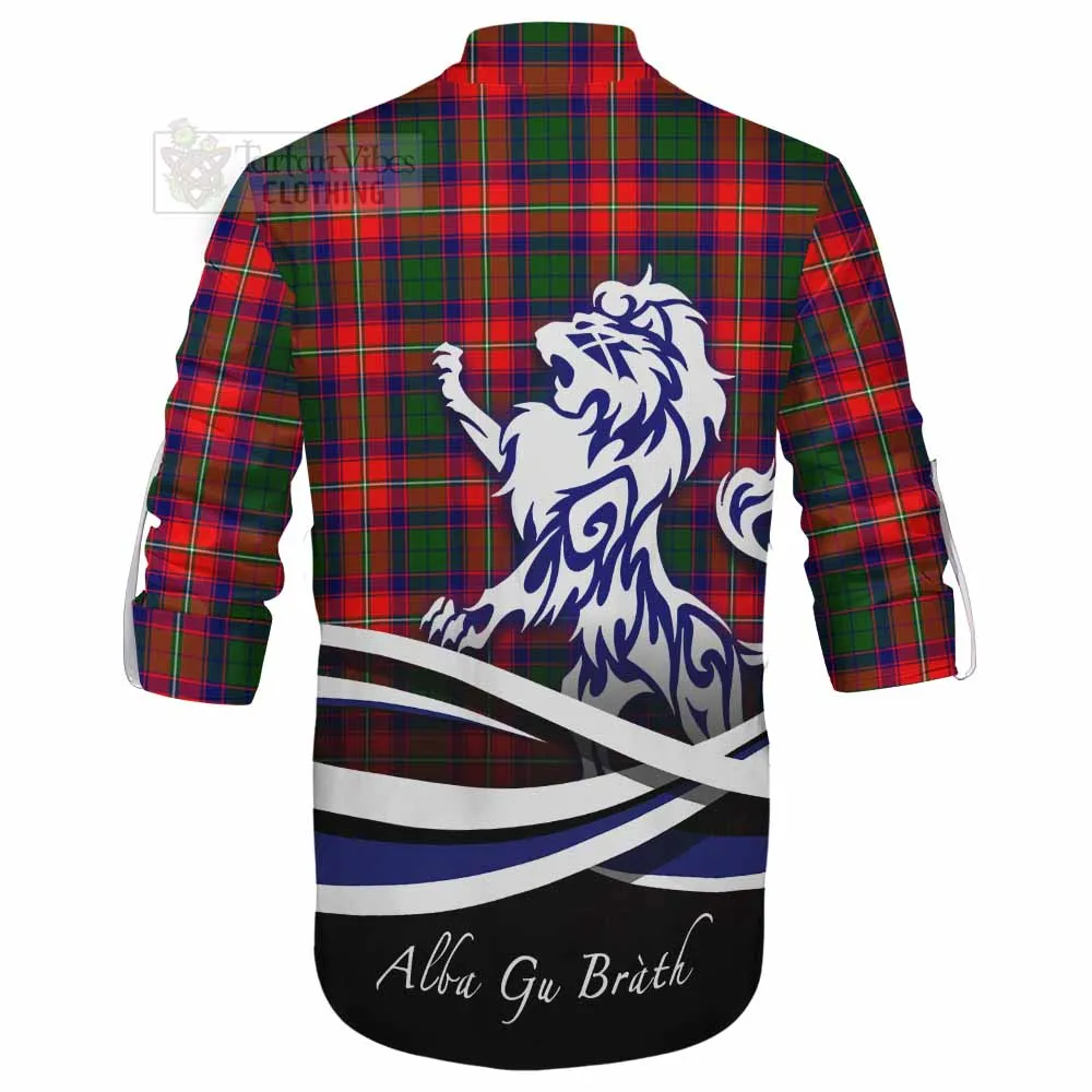Belshes (Belsches) Tartan Ghillie Kilt Shirt with Alba Gu Brath Regal Lion Emblem