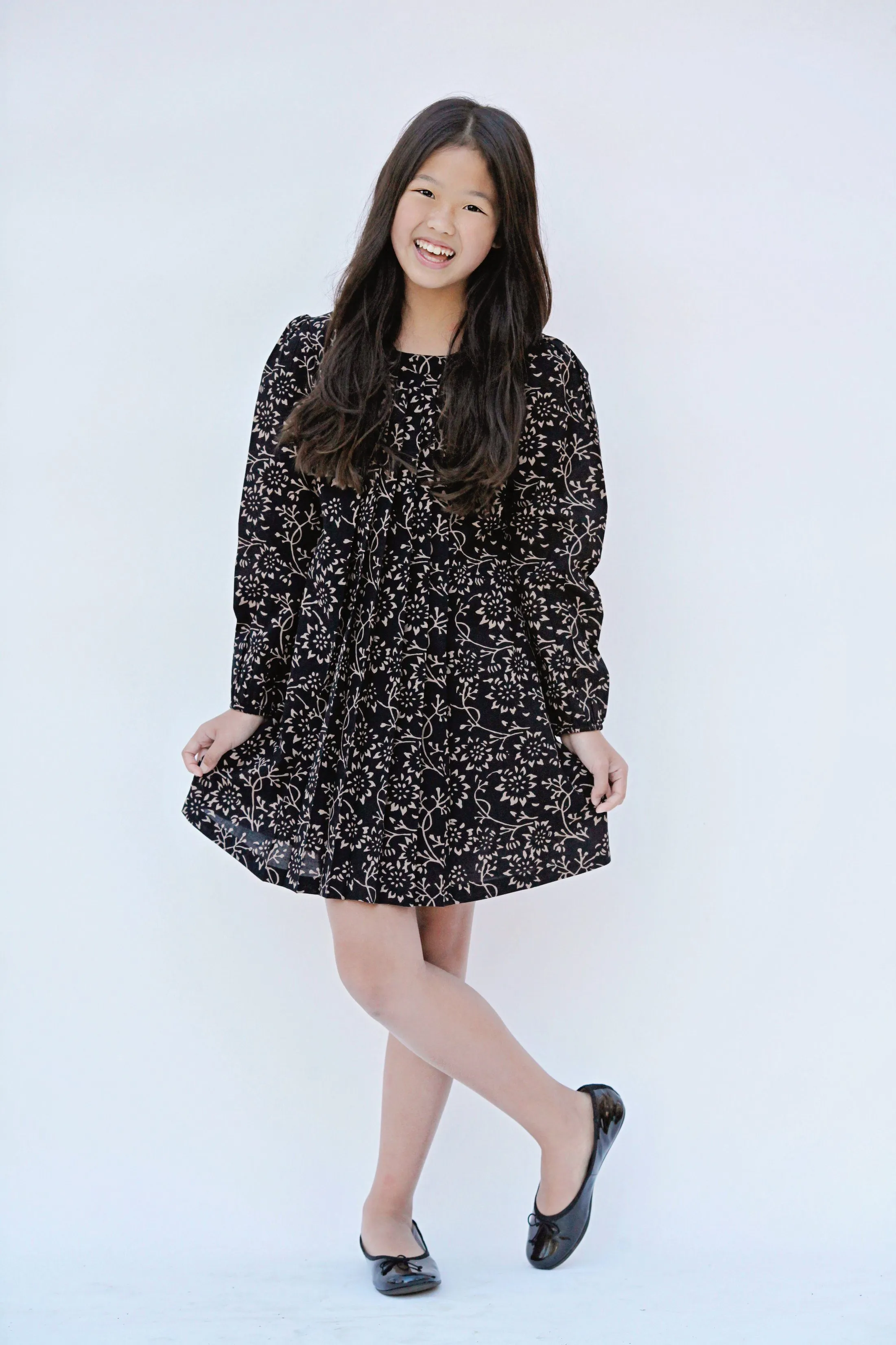Black & Gold Floral Shift Dress