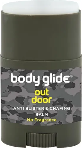 Body Glide Outdoor Anti Chafe Balm. Fragrance free anti chafing stick trusted in basic training, endurance sports and everyday life. Use on neck, shoulders, chest, arms, butt, groin, thighs & feet