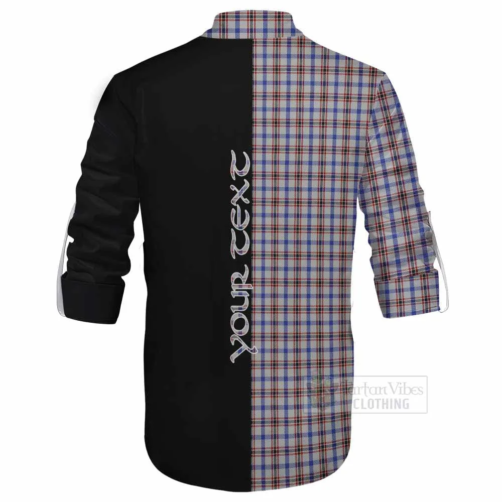 Boswell Tartan Ghillie Kilt Shirt with Family Crest and Half Of Me Style