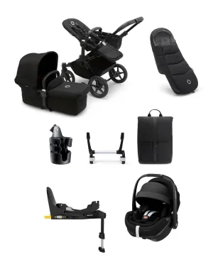 Bugaboo Donkey 5 Mono Complete Pushchair Ultimate Bundle with Maxi-Cosi Pebble 360 Pro² Car Seat & Base - Black