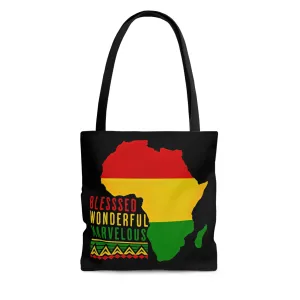 Canvas Tote Bag Blessed Wonderful Marvelous Christian African Heritage
