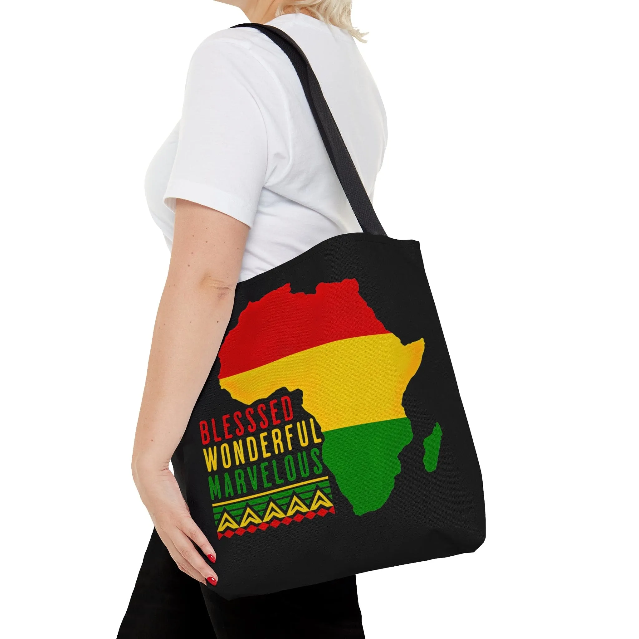 Canvas Tote Bag Blessed Wonderful Marvelous Christian African Heritage