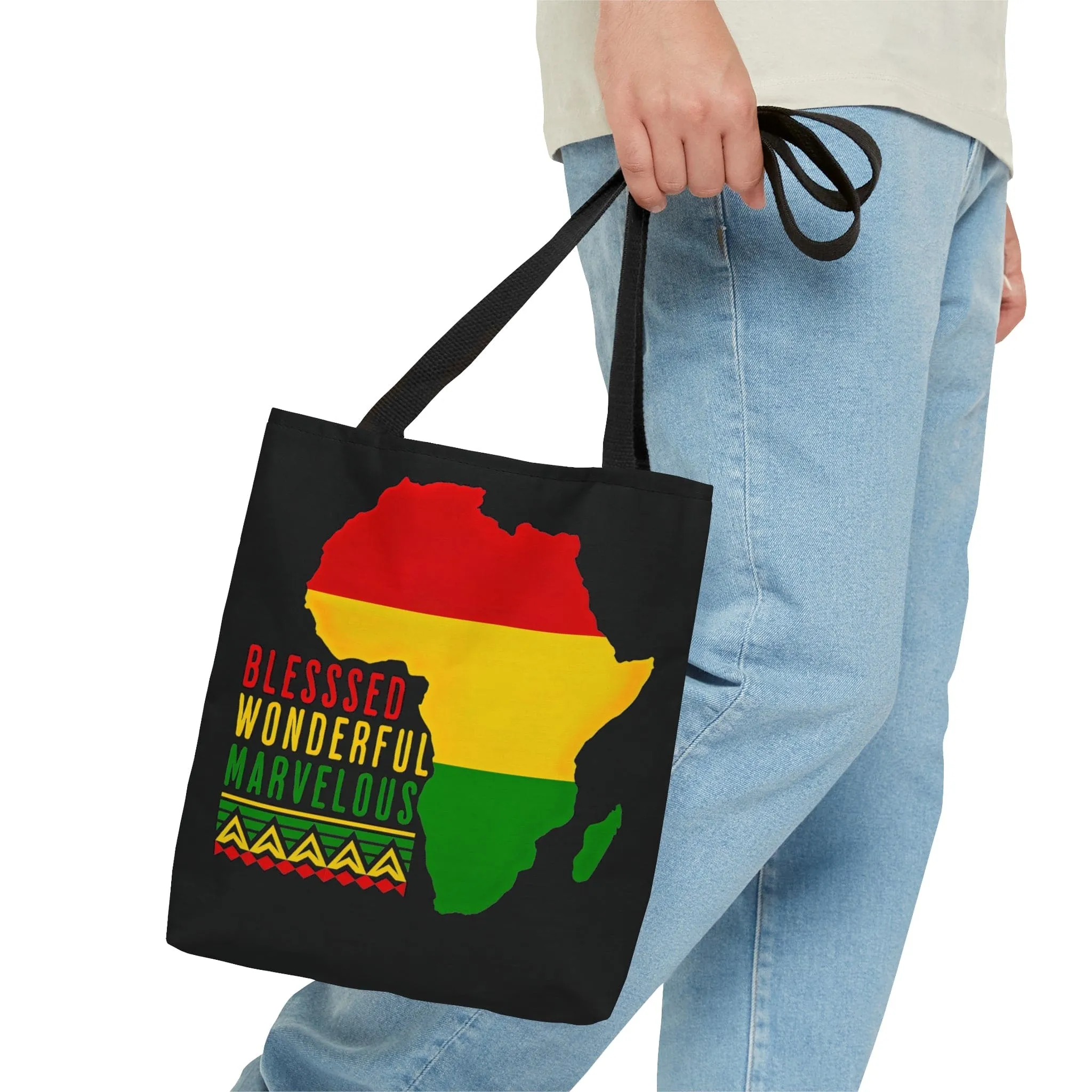 Canvas Tote Bag Blessed Wonderful Marvelous Christian African Heritage