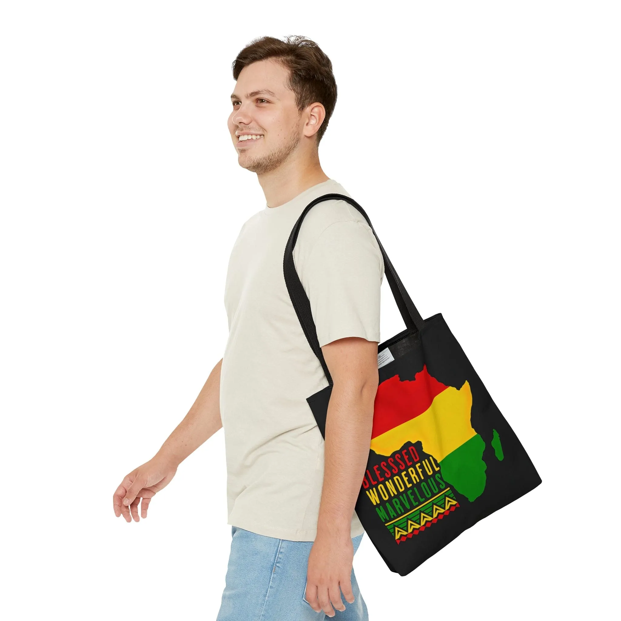 Canvas Tote Bag Blessed Wonderful Marvelous Christian African Heritage