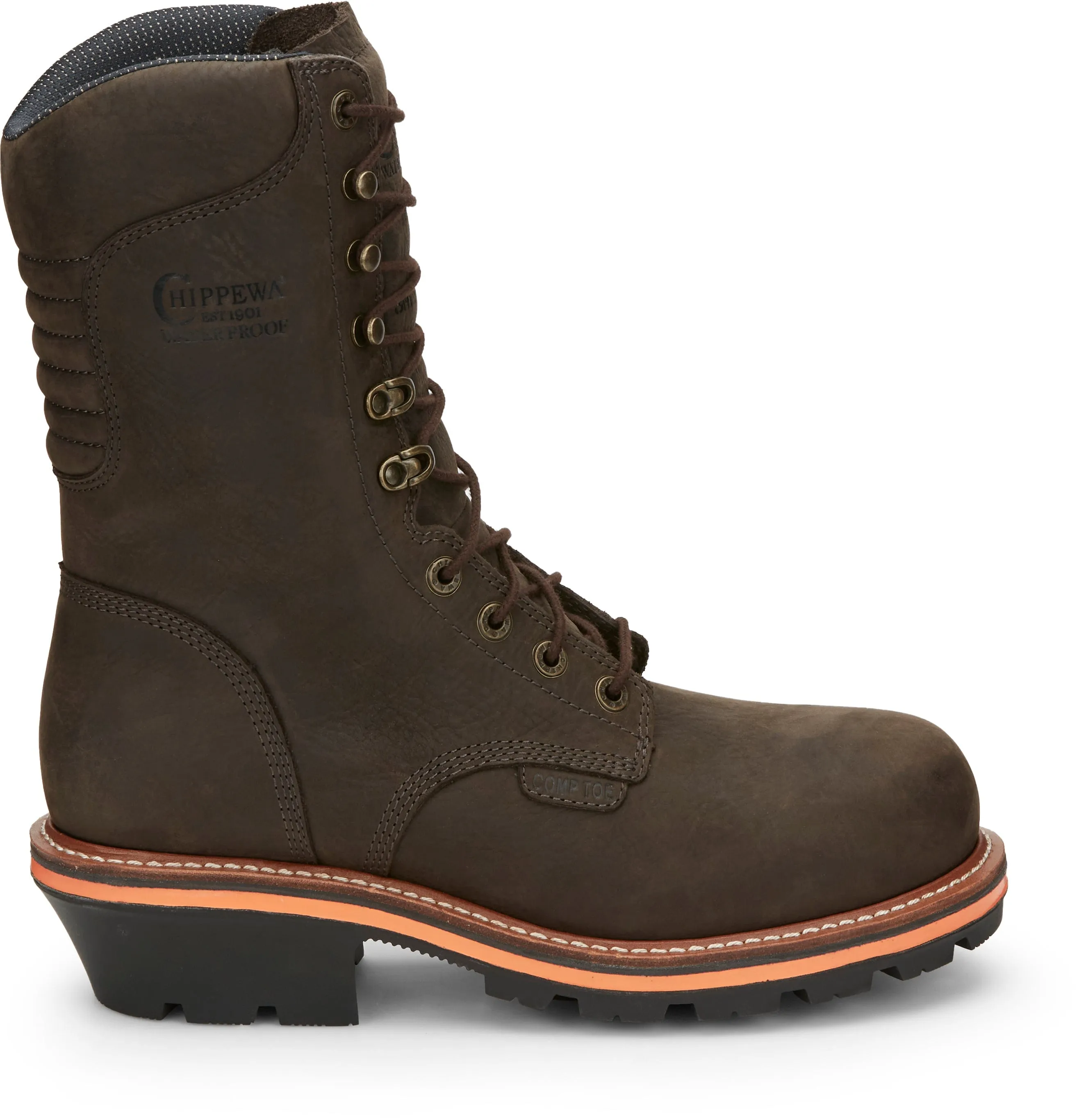Chippewa Men's Thunderstruck Brown Waterproof Composite Toe Lace-Up Work Boots TH1031