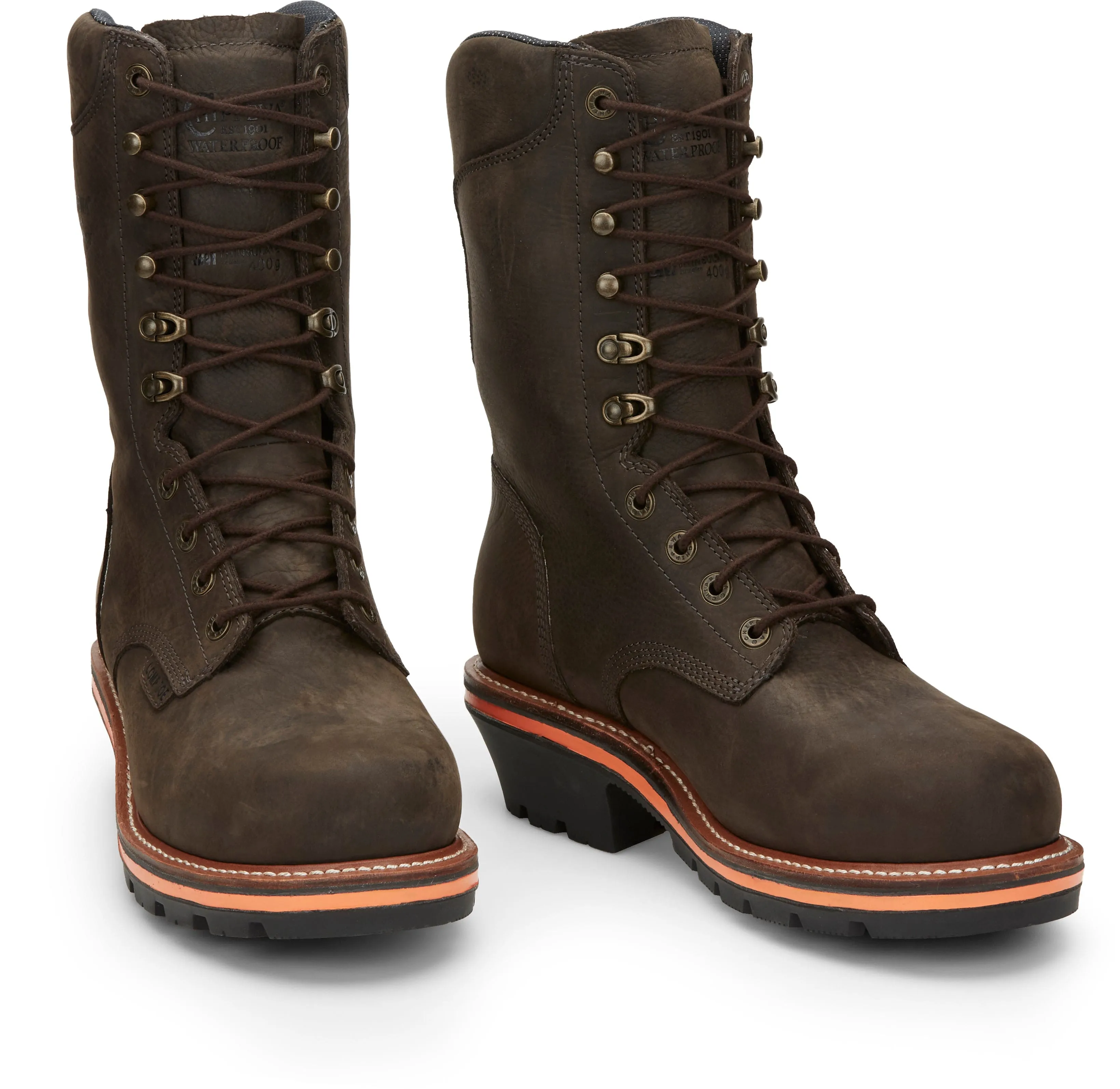 Chippewa Men's Thunderstruck Brown Waterproof Composite Toe Lace-Up Work Boots TH1031