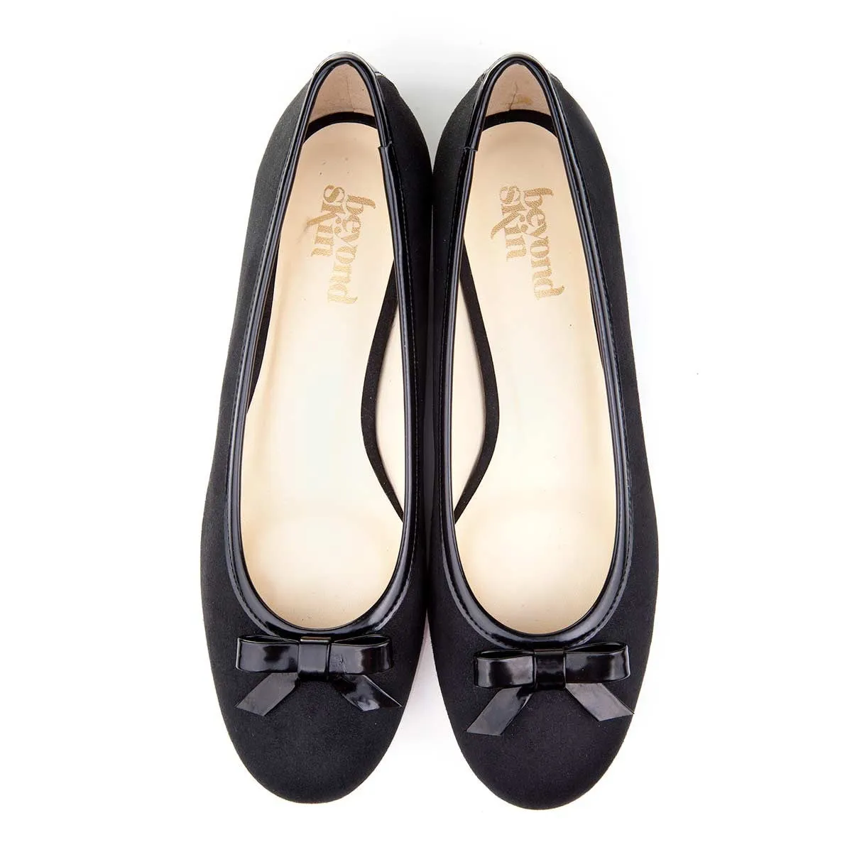 Chloe Black Faux Suede Bow Vegan Shoes