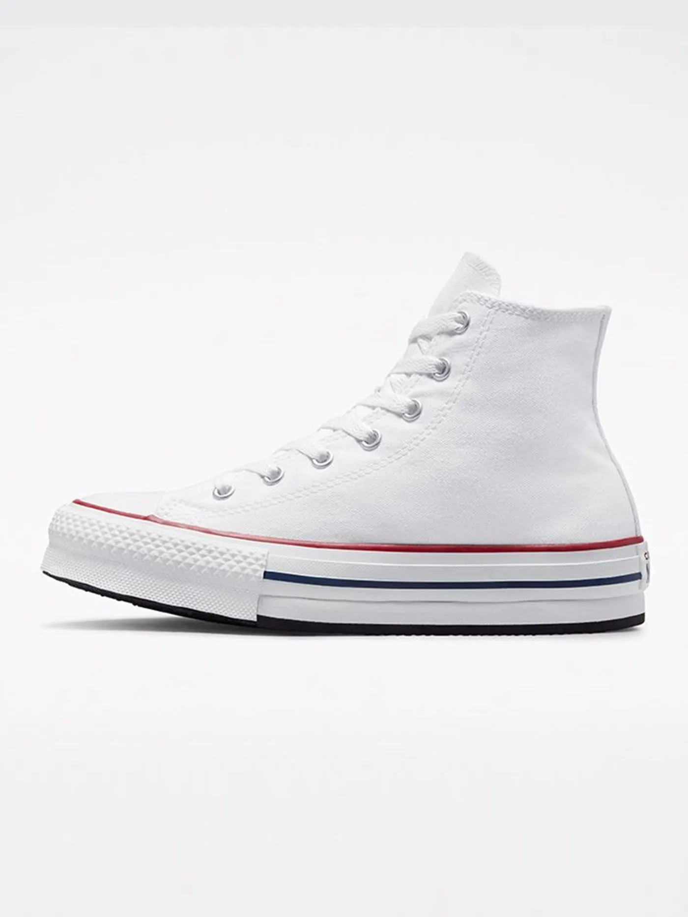 Chuck Taylor All Star Eva Lift Platform White/Garnet/Navy Shoes (Kids)