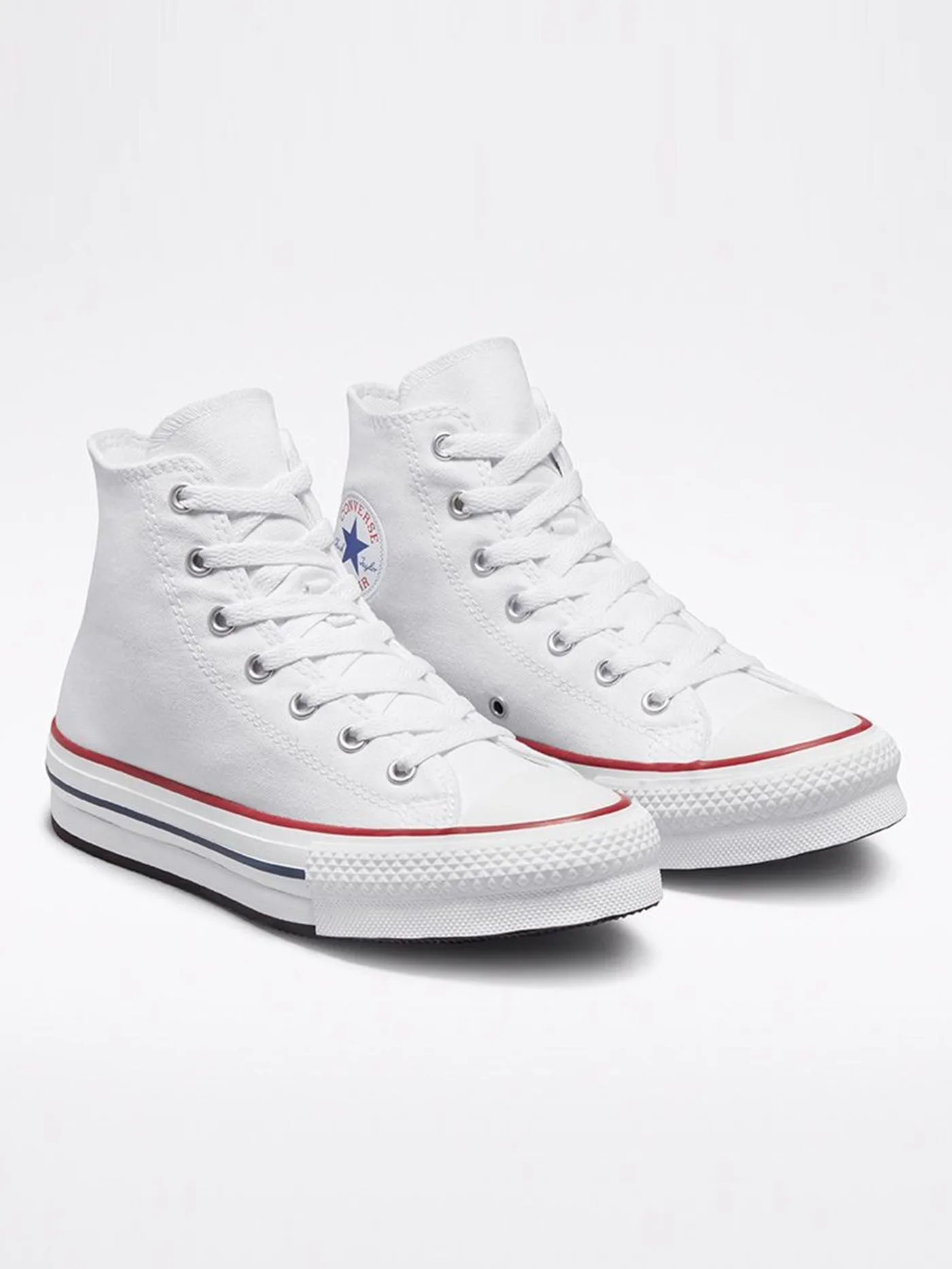 Chuck Taylor All Star Eva Lift Platform White/Garnet/Navy Shoes (Kids)