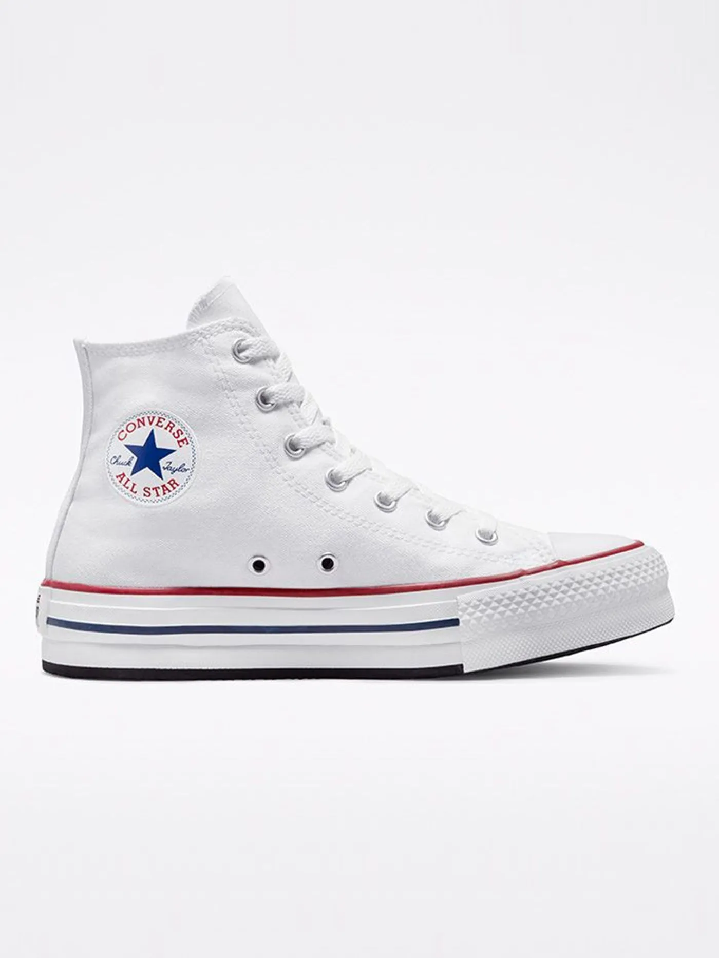 Chuck Taylor All Star Eva Lift Platform White/Garnet/Navy Shoes (Kids)