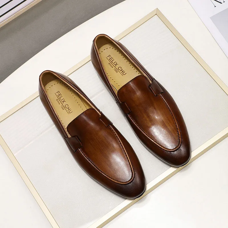Classic Leather Casual Loafers Men's Wedding Banquet Leather Shoes