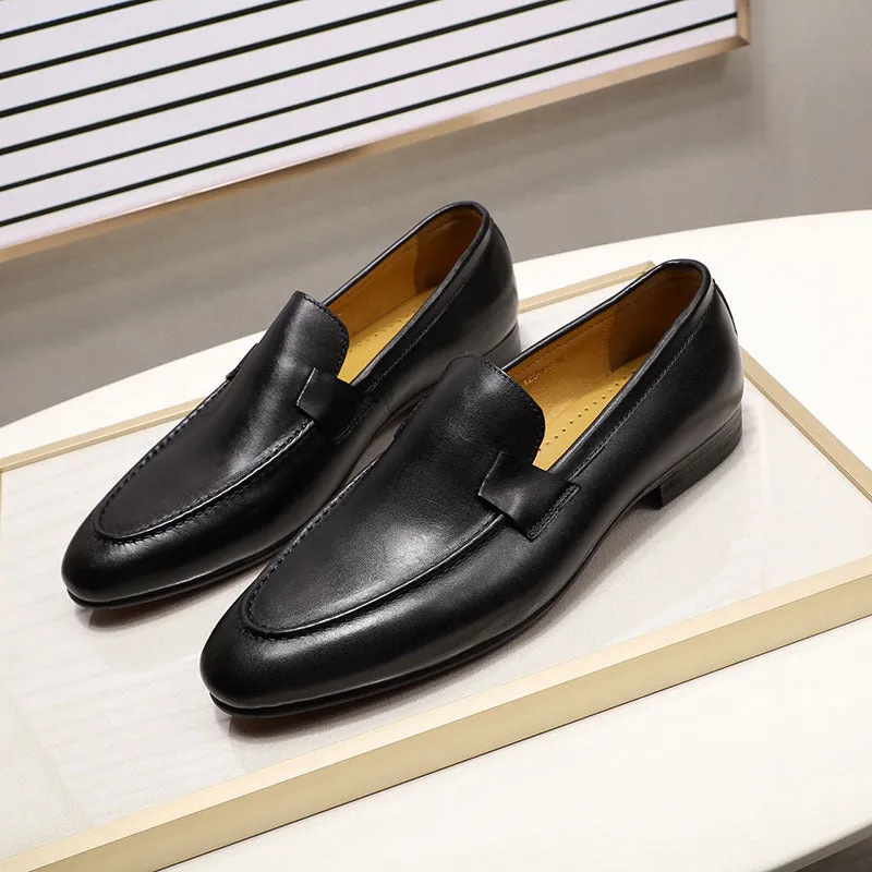 Classic Leather Casual Loafers Men's Wedding Banquet Leather Shoes