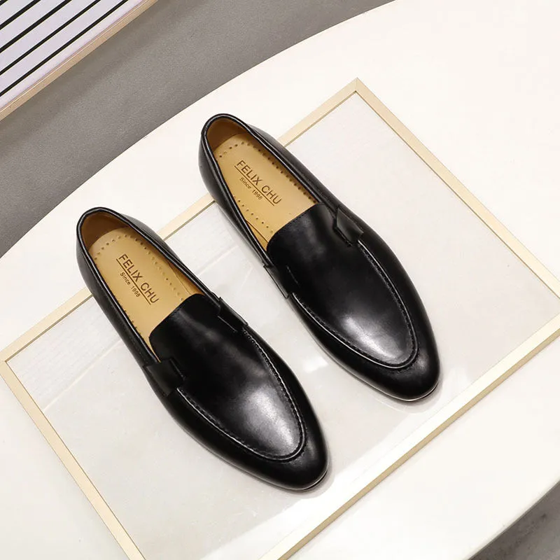 Classic Leather Casual Loafers Men's Wedding Banquet Leather Shoes
