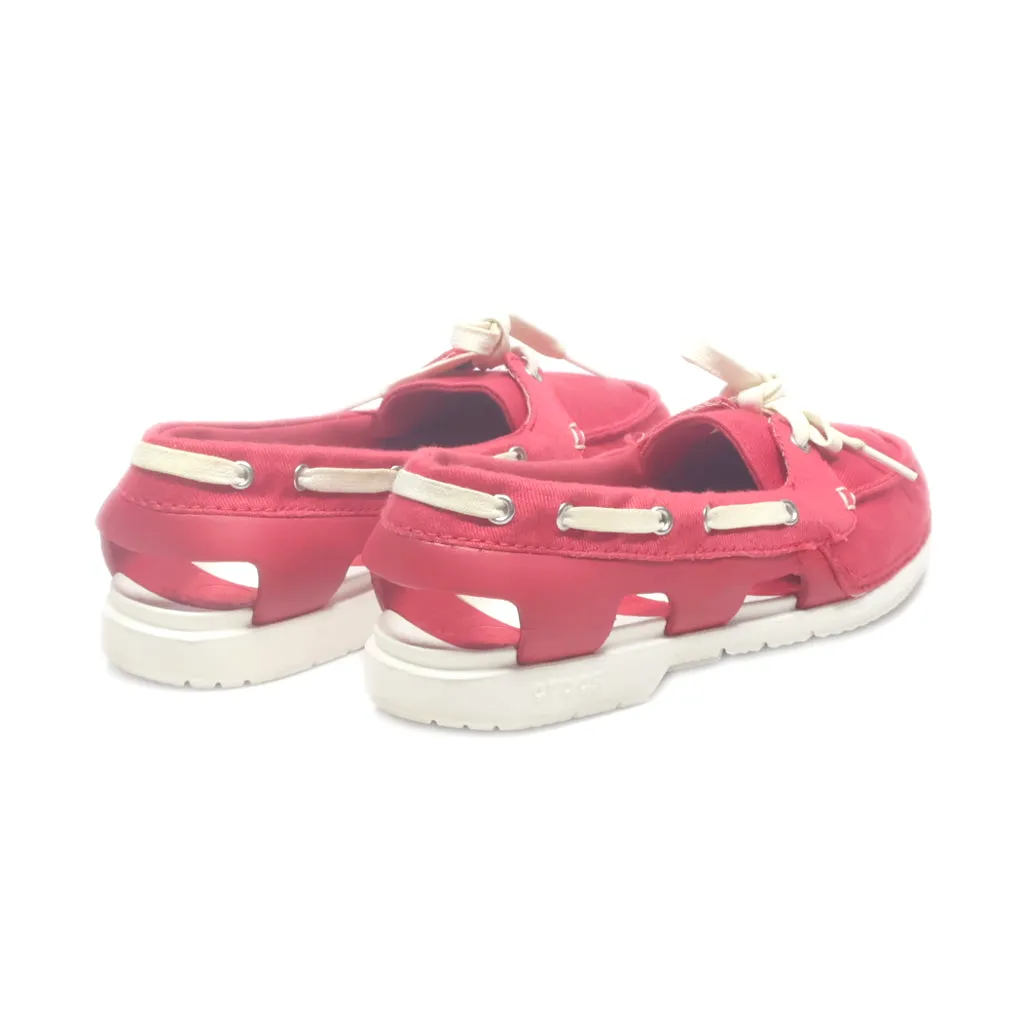 Crocs Beach Line Moccasins Canvas Red Colour For Women