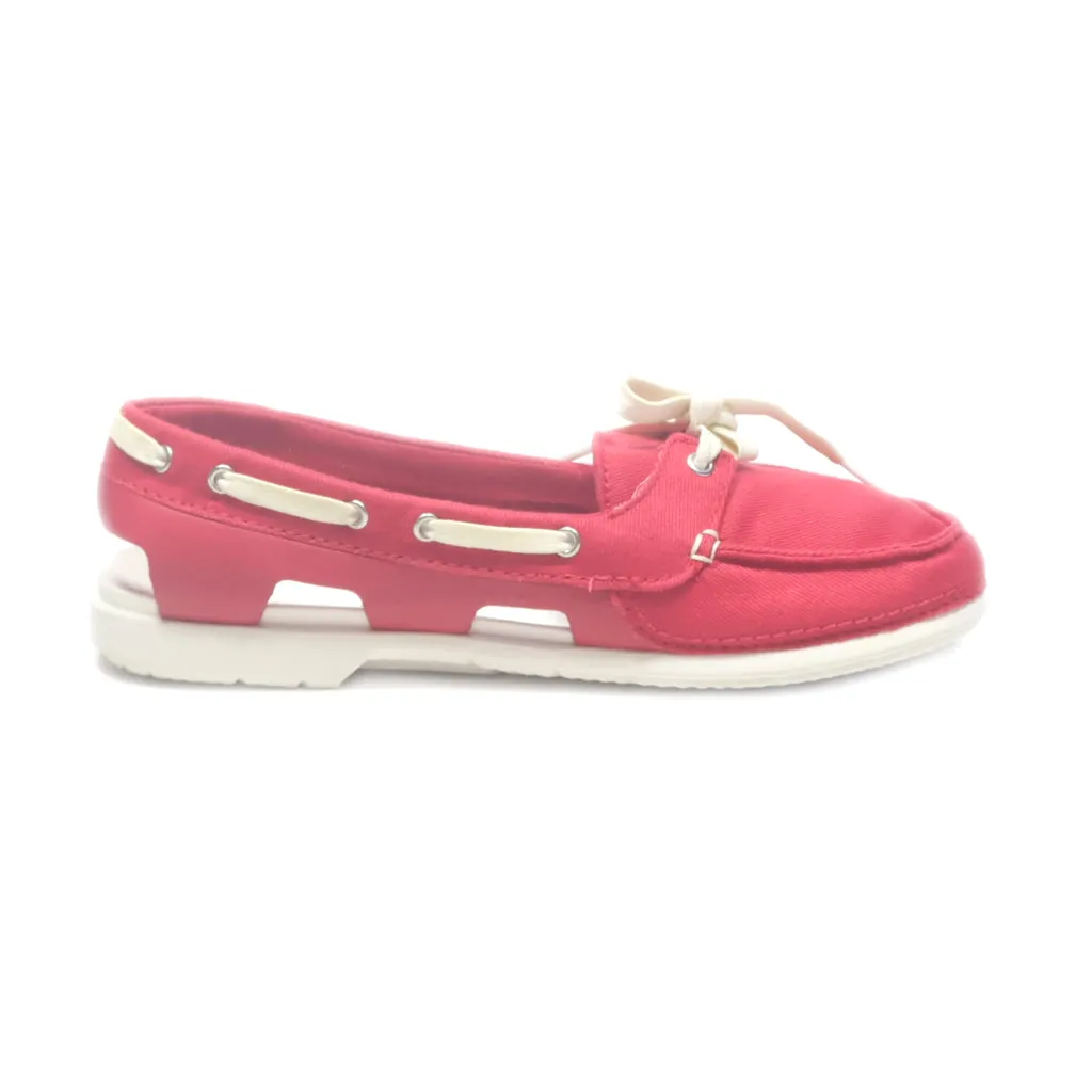 Crocs Beach Line Moccasins Canvas Red Colour For Women