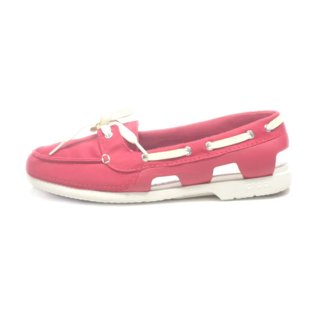 Crocs Beach Line Moccasins Canvas Red Colour For Women