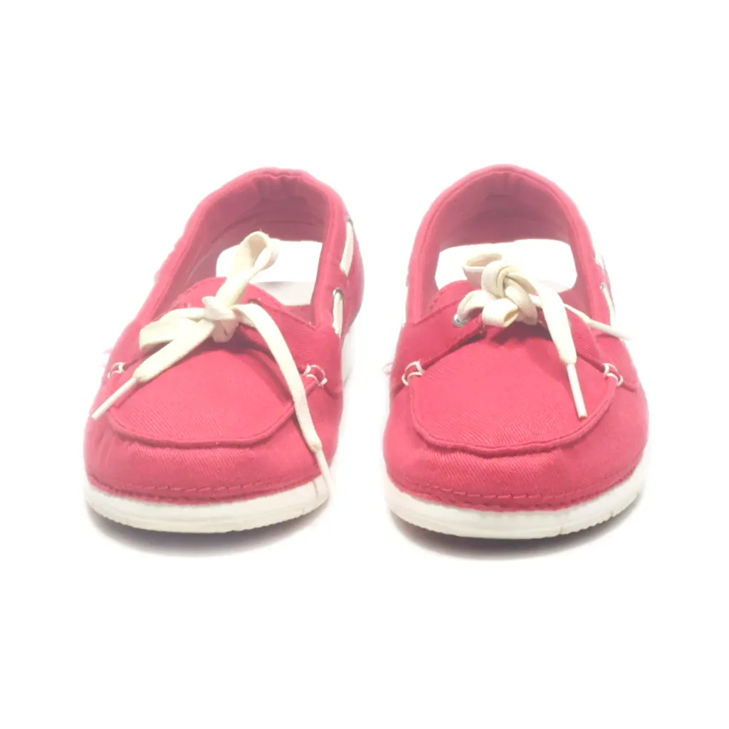 Crocs Beach Line Moccasins Canvas Red Colour For Women