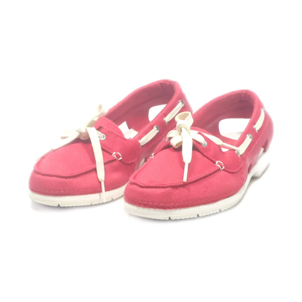 Crocs Beach Line Moccasins Canvas Red Colour For Women
