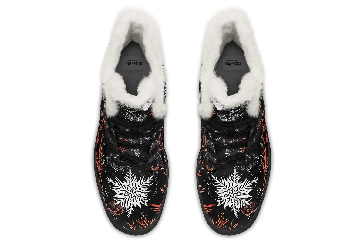 Dead of Winter Winter Boots - Warm Micro-Suede Doc-Style Boots Lined with Vegan Wool