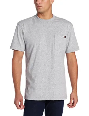 Dickie's Men's Short Sleeve Heavyweight Crew Neck Pocket T-Shirt, Heather Gray, X-Large