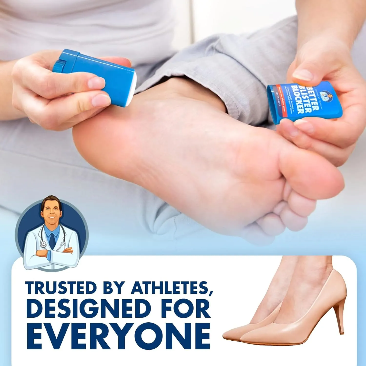 Dr. Frederick’s Original Better Blister Blocker 0.90 oz - 2 Sticks - Anti Chafing Stick - Anti Blister Balm - Blister Prevention & Pain Relief -  Anti Chafe Stick for Travel - Theme Park Essentials