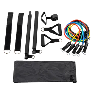 Exercise Pilates Bar Kit Resistance Bands Yoga Fitness Stretch Workout Gym