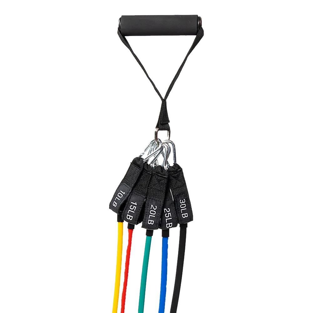 Exercise Pilates Bar Kit Resistance Bands Yoga Fitness Stretch Workout Gym