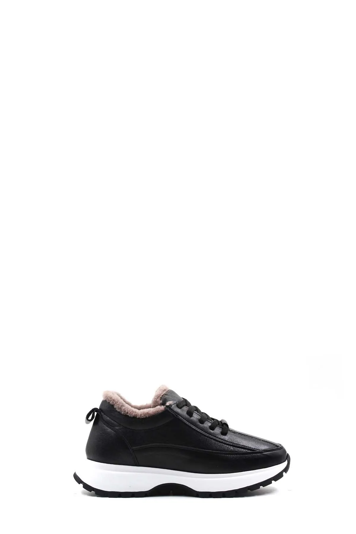 FST Genuine Leather Fur-lined Women's Casual Shoes 136KZA502 Black - Cáceres