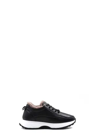FST Genuine Leather Fur-lined Women's Casual Shoes 136KZA502 Black - Cáceres