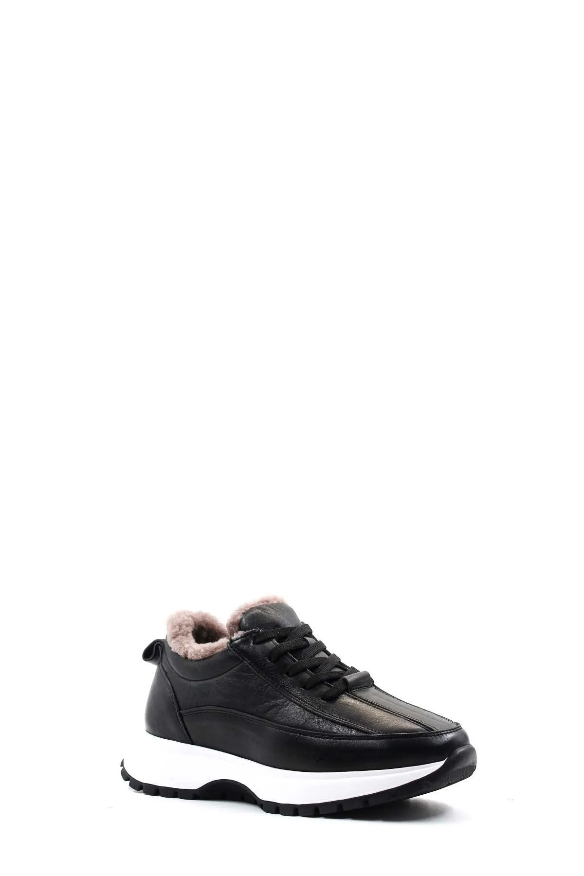 FST Genuine Leather Fur-lined Women's Casual Shoes 136KZA502 Black - Cáceres