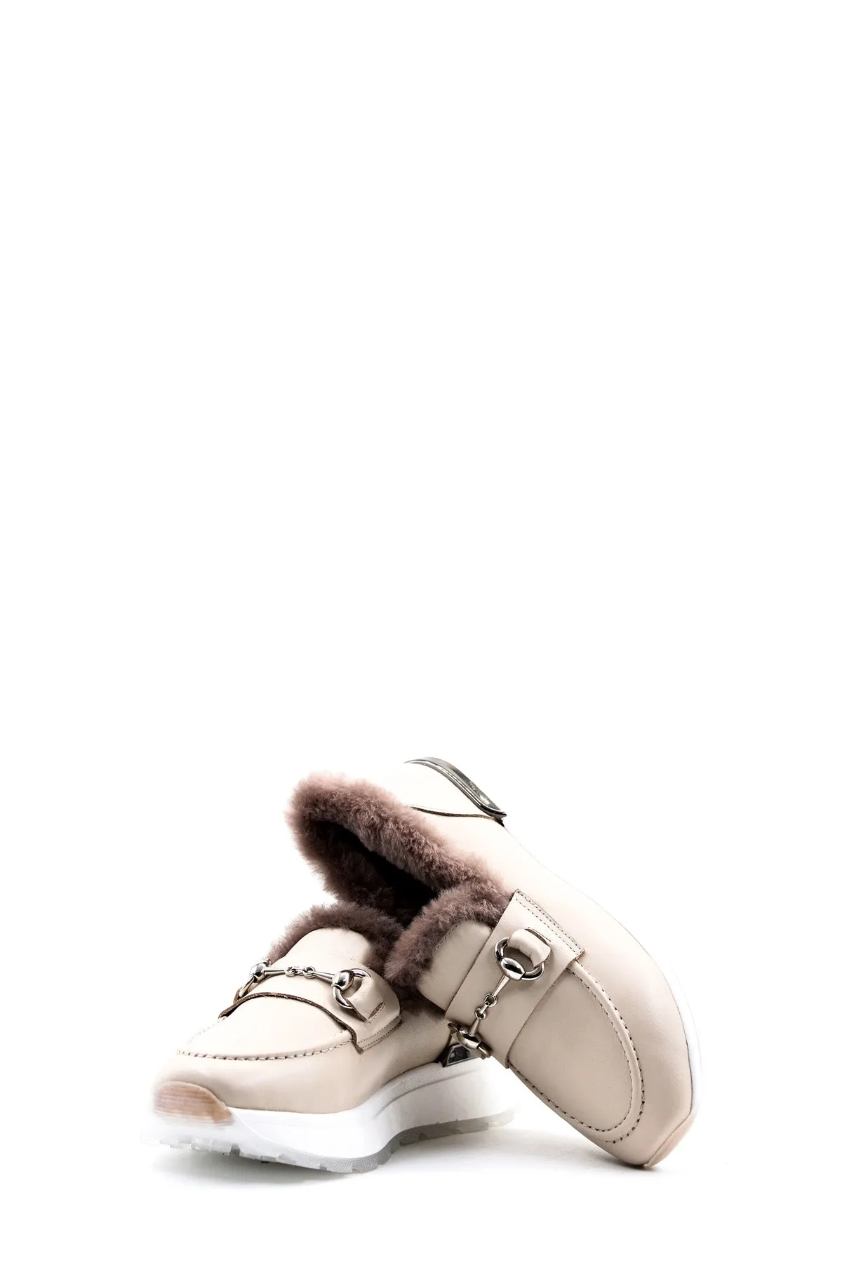 FST Genuine Leather Fur-lined Women's Casual Shoes 757KZA24501 Beige - Strood