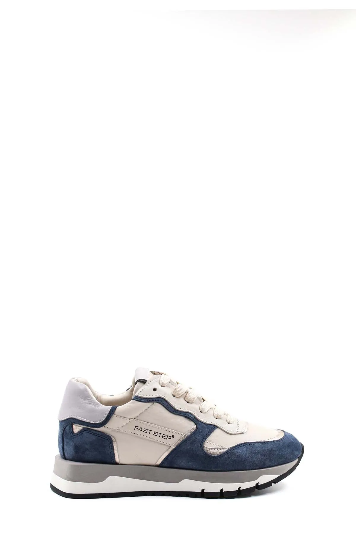 FST Genuine Leather Women's Casual Shoes 009ZA0119 Beige Navy Blue - Brentwood