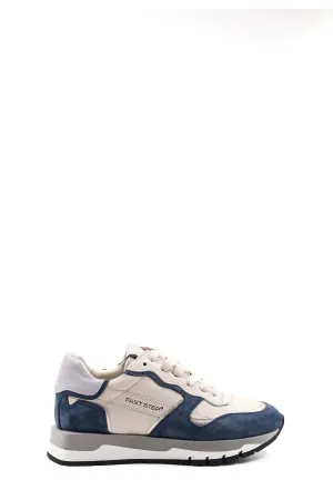 FST Genuine Leather Women's Casual Shoes 009ZA0119 Beige Navy Blue - Brentwood