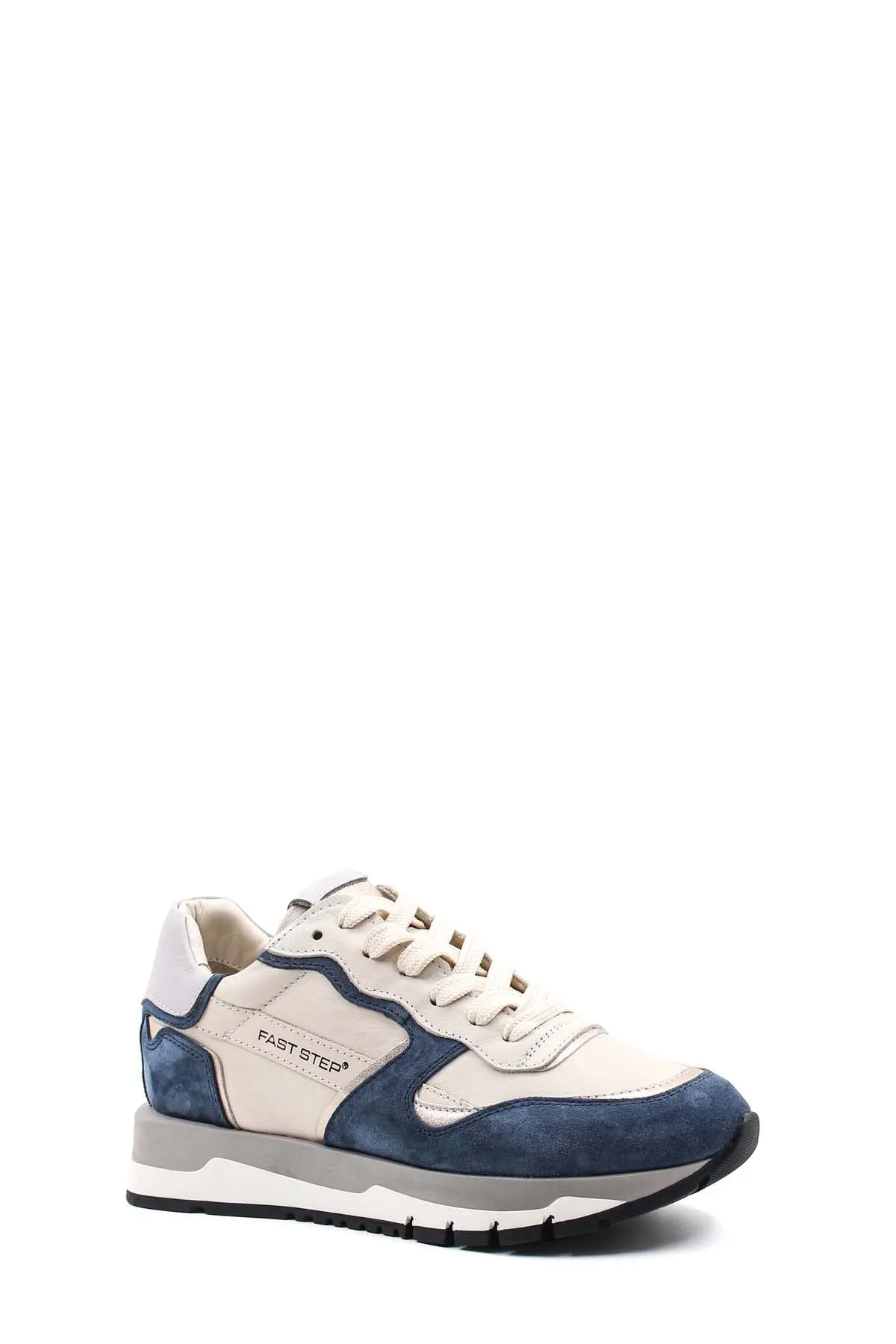 FST Genuine Leather Women's Casual Shoes 009ZA0119 Beige Navy Blue - Brentwood