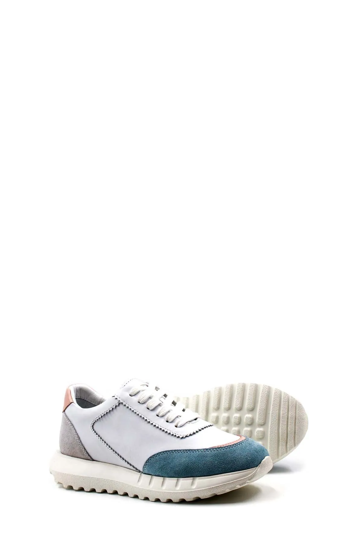 FST Genuine Leather Women's Casual Shoes 009ZA0631 White Denim - Cape Girardeau