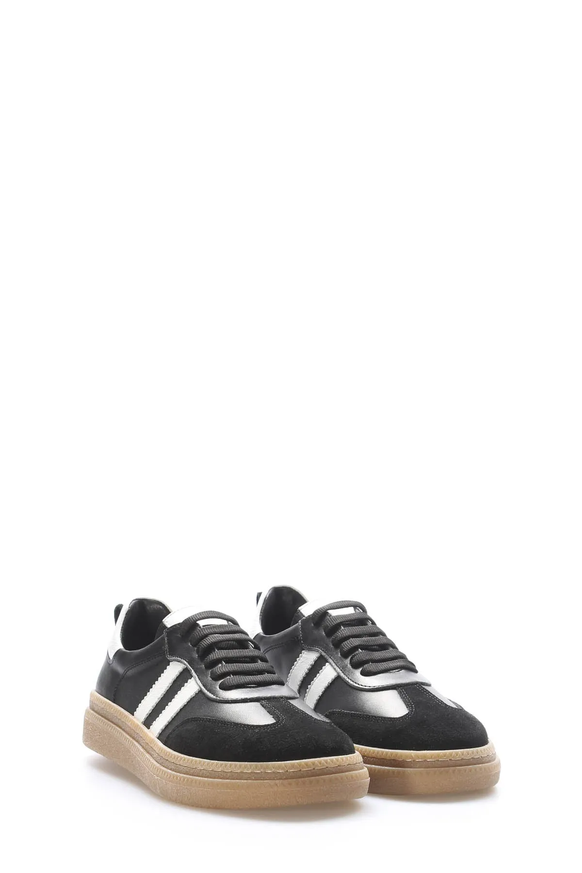 FST Genuine Leather Women's Casual Shoes 408ZA772 Black White - Arlington Heights