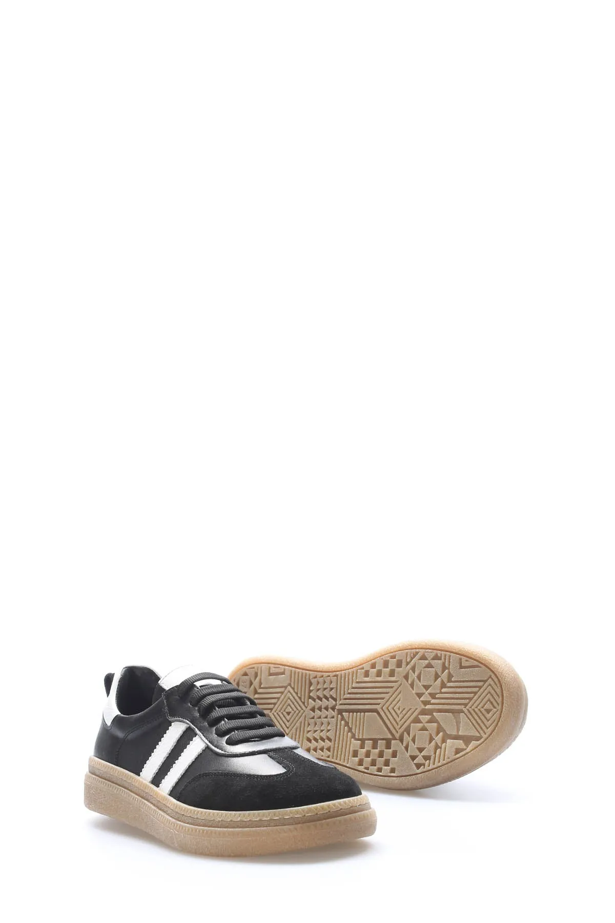 FST Genuine Leather Women's Casual Shoes 408ZA772 Black White - Arlington Heights
