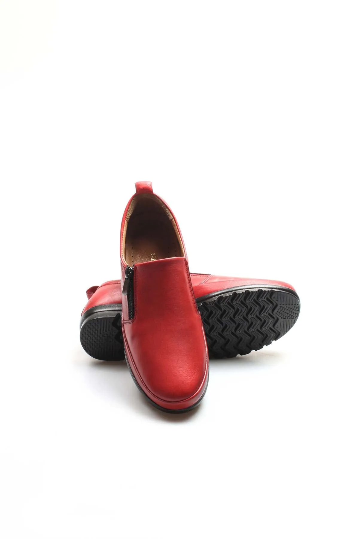 FST Genuine Leather Women's Casual Shoes 881ZA1085 Red - Tuckahoe
