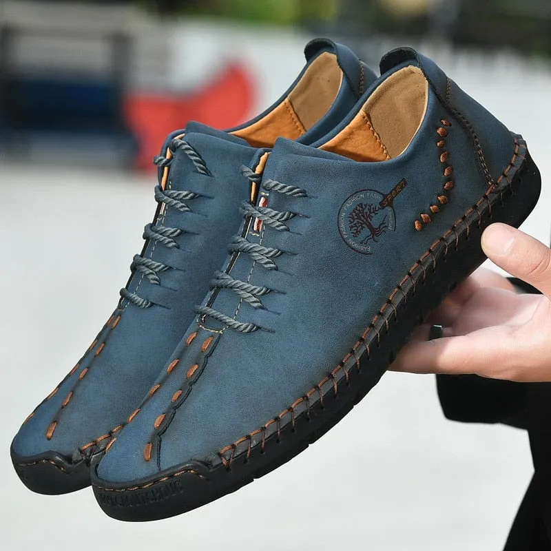 Handmade Leather Shoes Men's Breathable Casual Shoes