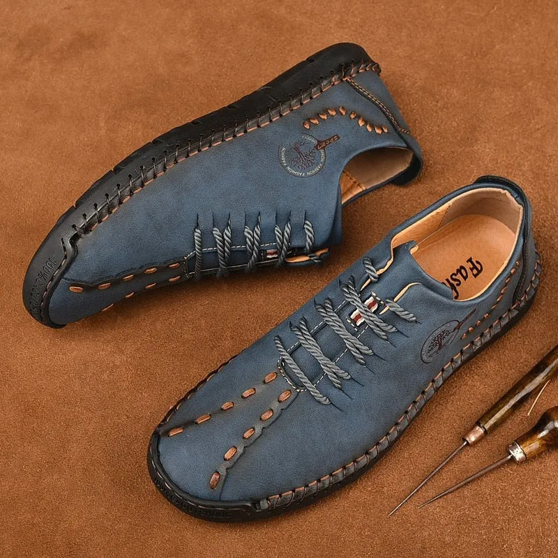 Handmade Leather Shoes Men's Breathable Casual Shoes