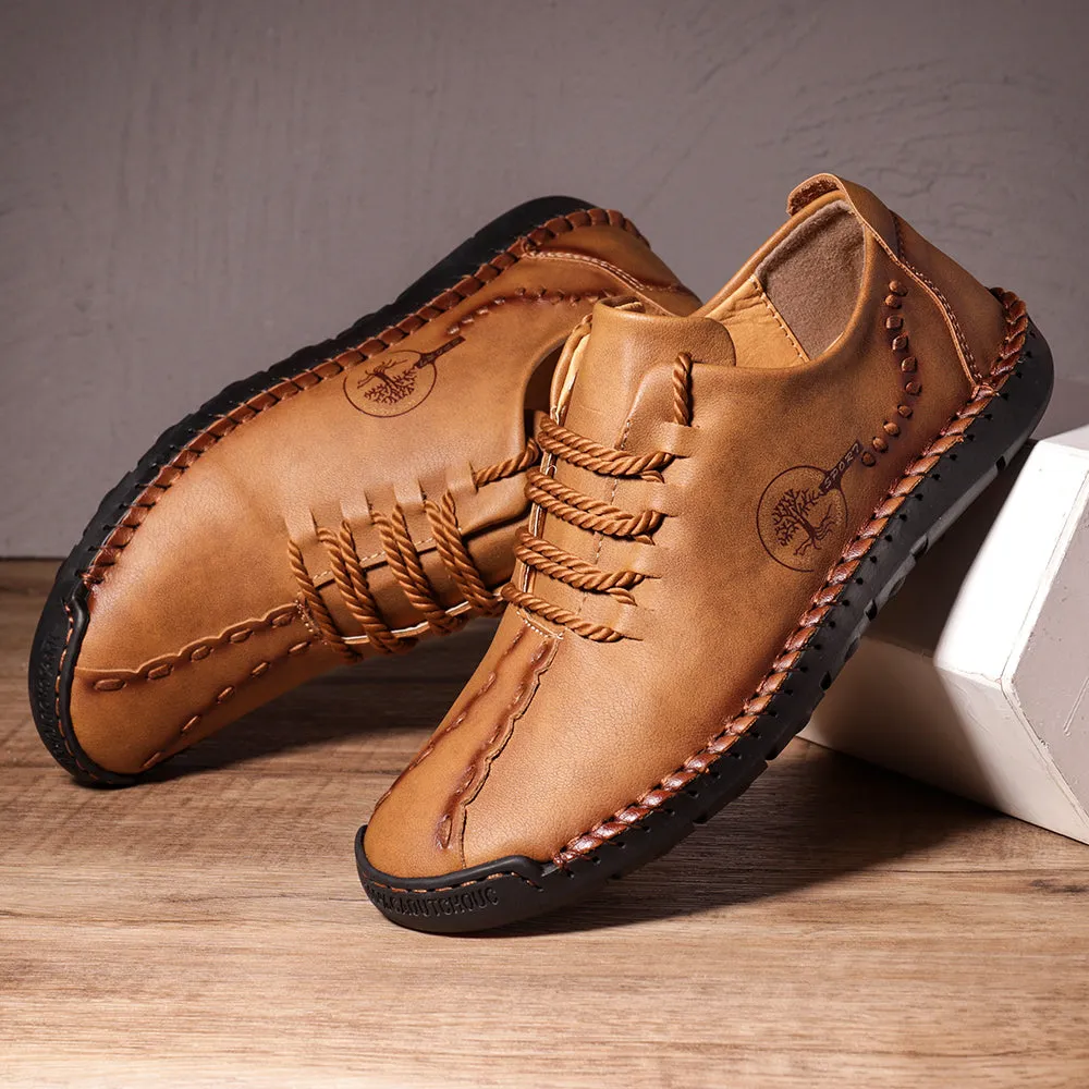 Handmade Leather Shoes Men's Breathable Casual Shoes